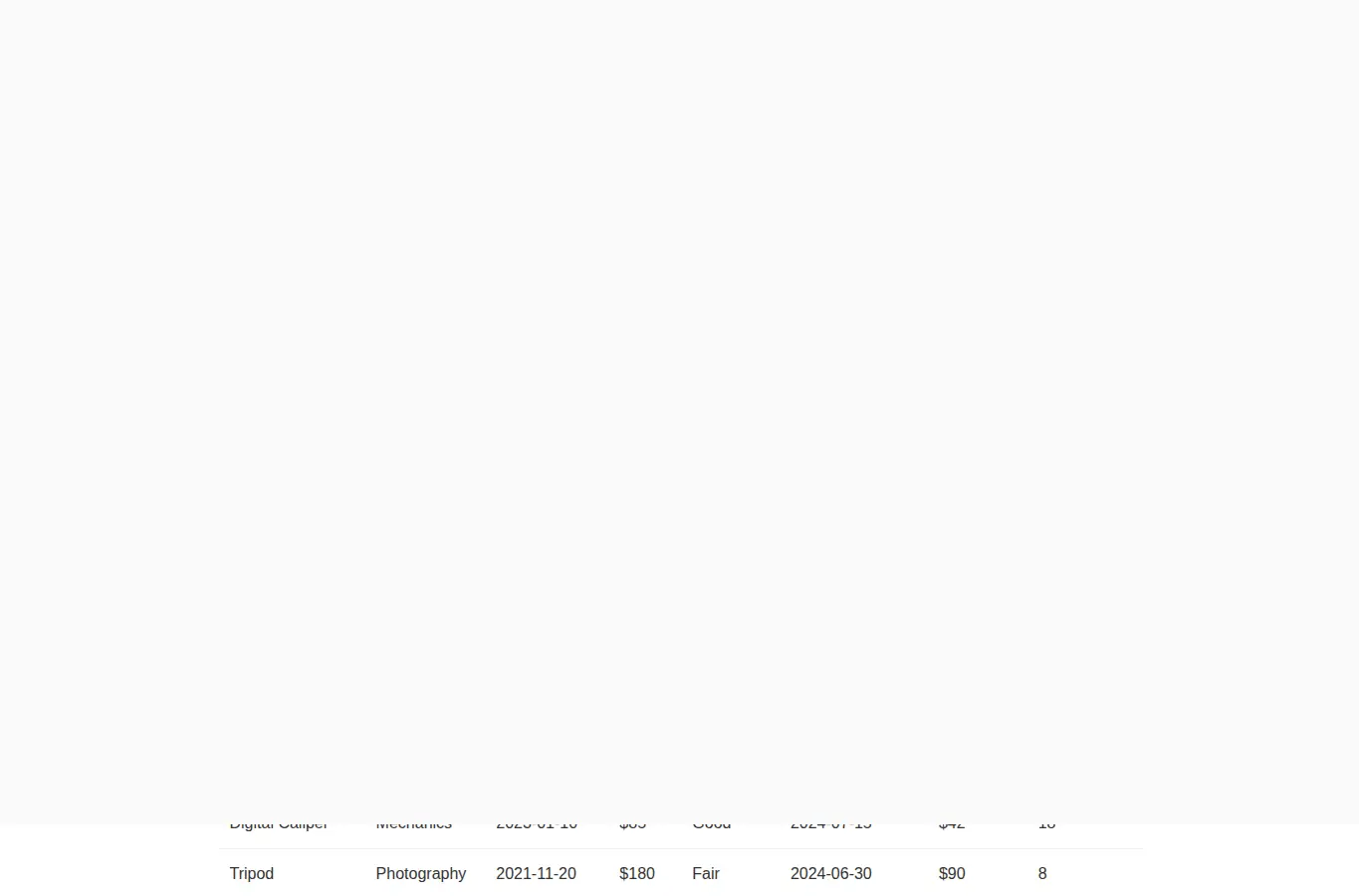 Screenshot of Hobby Tool Value Maximizer interface showing the project page in use